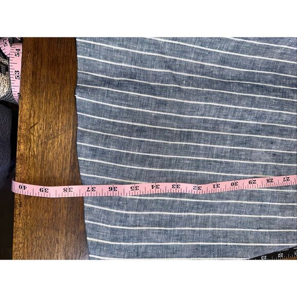 J. Crew Womens Chevron Striped Fit & Flare Linen Mini Dress Cut Out Back - Picture 9 of 9